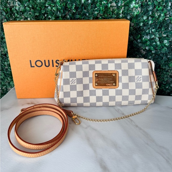 Louis Vuitton Handbags - Louis Vuitton Damier Azur Eva Crossbody Bag Authentic Full Set with COA